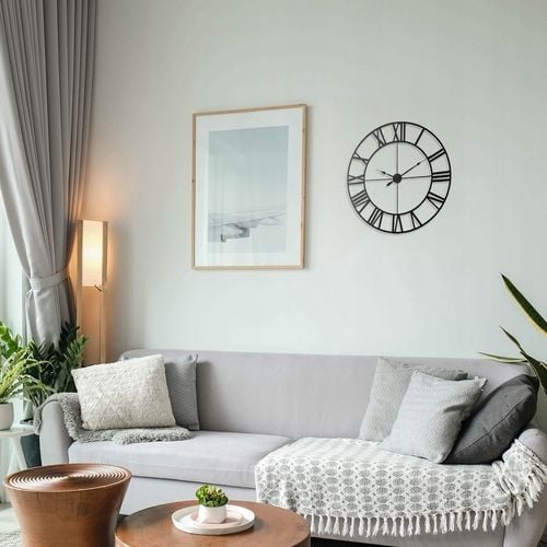 ZEGAR ŚCIENNY RETRO ELEKTRONICZNY CZARNY LOFT RZYMSKI 3D CICHY VINTAGE XXL na Arena.pl