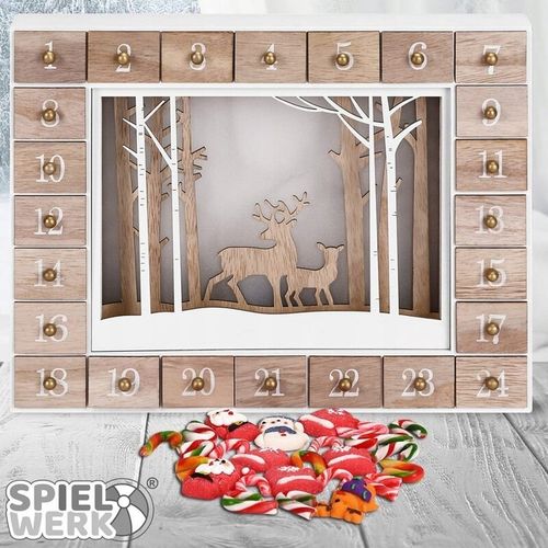 KALENDARZ DREWNIANY ADWENTOWY KRAJOBRAZ LED na Arena.pl