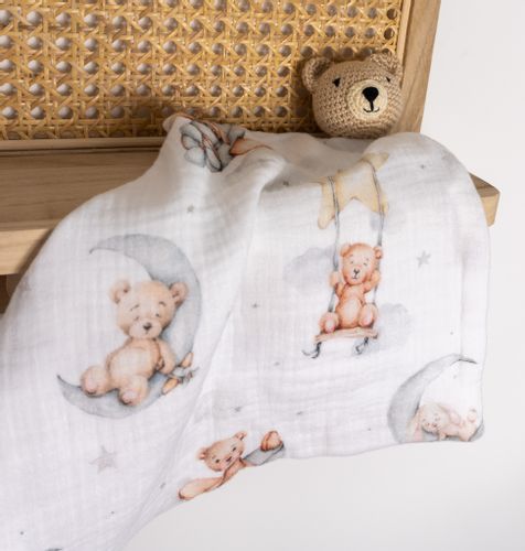 Przytulanka miś muslin personalizacja na Arena.pl