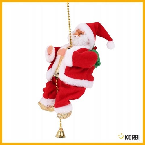 DEKORACJA WSPINAJĄCY SIĘ MIKOŁAJ OZDOBA ŚWIĄTECZNA GRAJĄCY PREZENT 100CM na Arena.pl