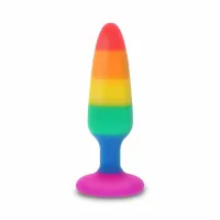 toyjoy pride twink plug medium silikonowy 8,5 cm tęczowy