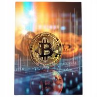 Obraz 100x70 bitcoin złota moneta cyfry krypto art