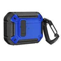 etui pancerne na airpods 4 z karabińczykiem - niebieskie