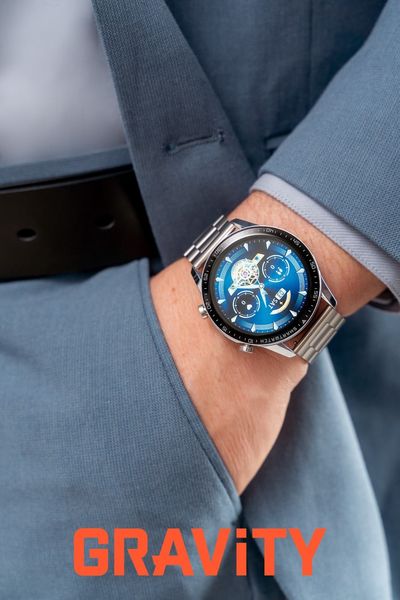 smartwatch gravity srebrny bransoleta + pasek gt10-6 zdjęcie 3