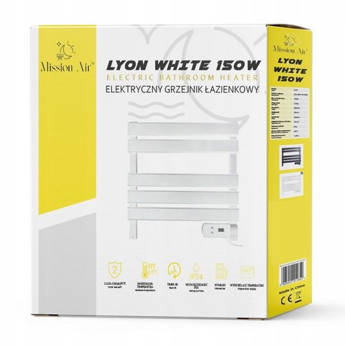 MAŁY GRZEJNIK ŁAZIENKOWY ELEKTRYCZNY drabinka suszarka timer BIAŁY 150W na Arena.pl