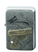 Zapalniczka Benzynowa z Krótkim Pistoletem z Wzorem na Uchwycie