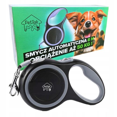 SMYCZ AUTOMATYCZNA DLA PSA TAŚMA Z BLOKADĄ PETTAK MOCNA ZWIJANA 50KG 8M na Arena.pl