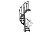 SCHODY KRĘCONE FI 1,22 M - WZÓR NR 1 - 1 TRALKA NA STOPNIU ŻELIWNE