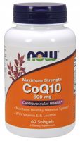 NOW Foods CoQ10 Lecytyna Witamina E 600mg 60 kaps
