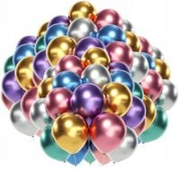 Balony Chrom Kolorowe Metaliczne CHROMOWANE Balony Urodzinowe MIX 100szt.