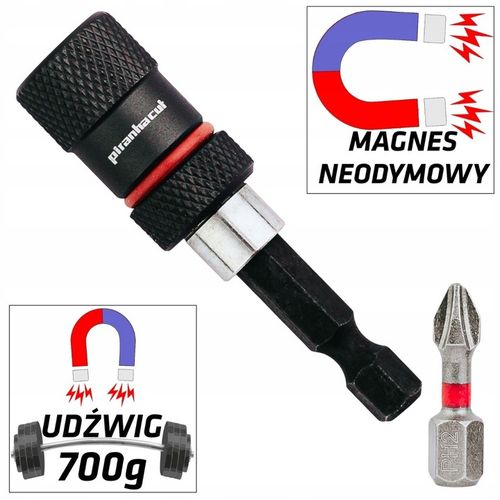 UCHWYT magnetyczny do bitów 1/4 BIT PH2 PZ2 SILNY MOCNO TRZYMA na Arena.pl