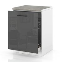 Szafka Kuchenna Stojąca Z Blatem Szafka Cargo 60cm Spremium Szary Połysk