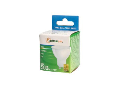 Żarówka LED GU10 6W 230V zimna CW WOJ+13266 10 SZTUK SPECTRUM LED na Arena.pl