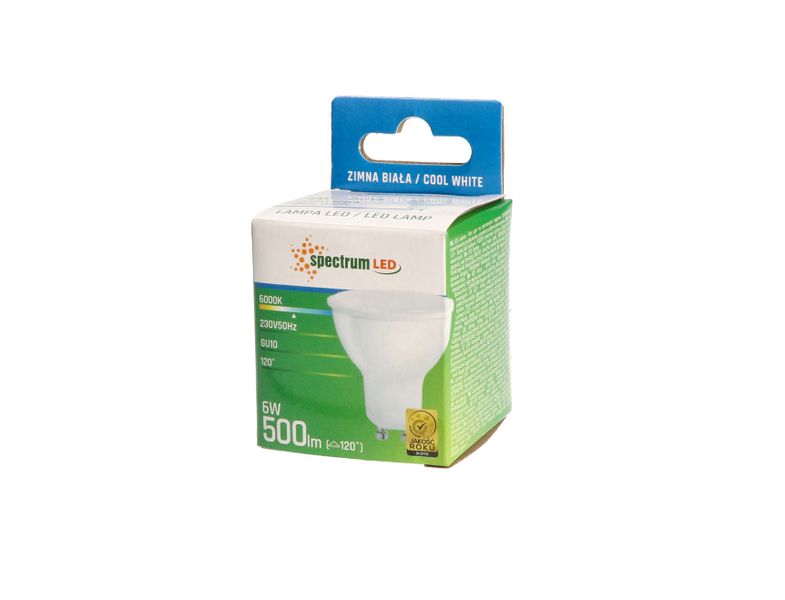 Żarówka LED GU10 6W 230V zimna CW WOJ+13266 10 SZTUK SPECTRUM LED zdjęcie 3