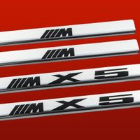 Listwa progowa BMW X5 E53 M X5 Stal nierdzewna 304 połysk z czarnymi litera