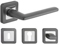 KLAMKA DRZWIOWA ISKRA KOLOR GRAFIT KOMPLET ROZET