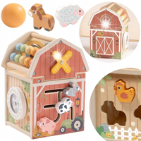 Drewniana Stodoła Aktywności Sorter Liczydło Montessori TOOKY TOY Zestaw
