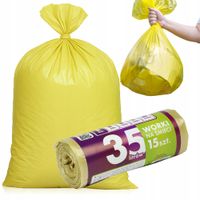 WORKI NA ŚMIECI 35L 15SZT ZÓŁTE DO SEGREGACJI NA ODPADY WYTRZYMAŁE