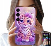 ETUI DO SAMSUNG GALAXY A15 4G - SŁODKI TYGRYSEK NA RÓŻOWYM TLE + SZKŁO