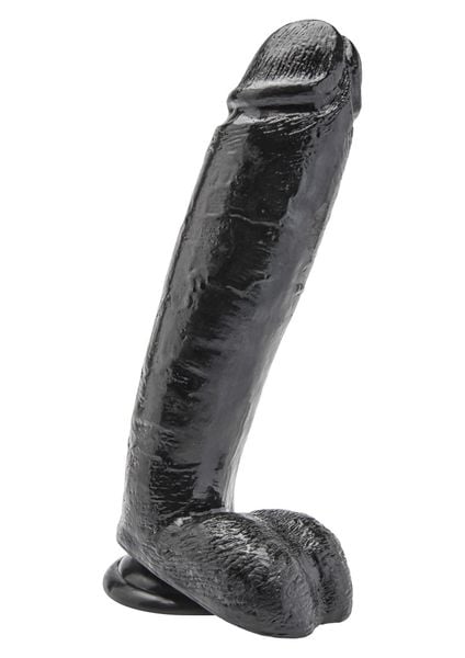 Dildo 10 Inch With Balls Black zdjęcie 1