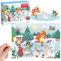 Puzzle ”Zabawa Na Łyżwach” Układanka 60 Elementów Zwierzęta Zima  300410