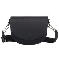 VERA PELLE torebka damska skórzana listonoszka z paskiem V558 czarna