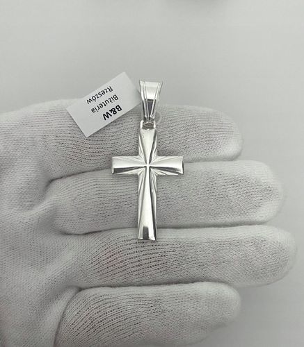 Srebrny Duży Krzyżyk Wisorek próba 925 + gratis na Arena.pl