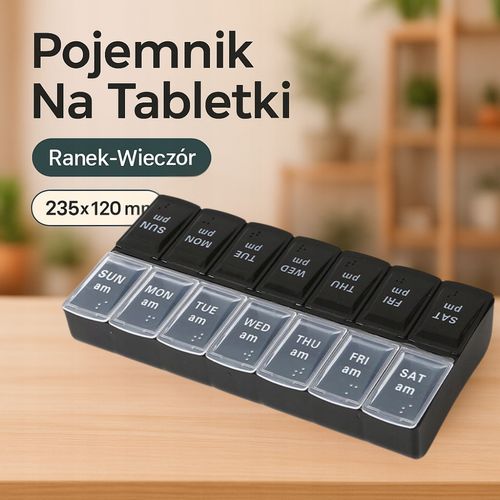 Organizer Na Leki Kasetka Pojemnik Na Tabletki Ranek-Wieczór 235x120 mm na Arena.pl