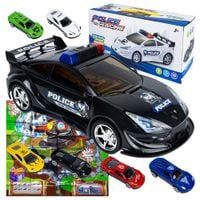 AUTO POLICJA WALIZKA + RESORAKI AUTKA SAMOCHODZIKI +ZNAKI ZESTAW DLA DZIECI