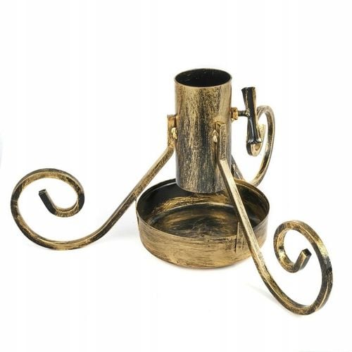 Złoty STOJAK POD CHOINKĘ METALOWY stojak choinkowy REGULOWANY z pojemnikiem na Arena.pl