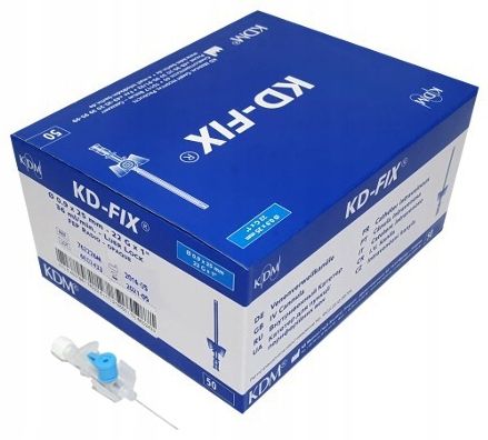 KANIULA WENFLON KD-FIX 22G 0,9 x 25mm 50 SZTUK NIEBIESKA NIEBIESKI na Arena.pl