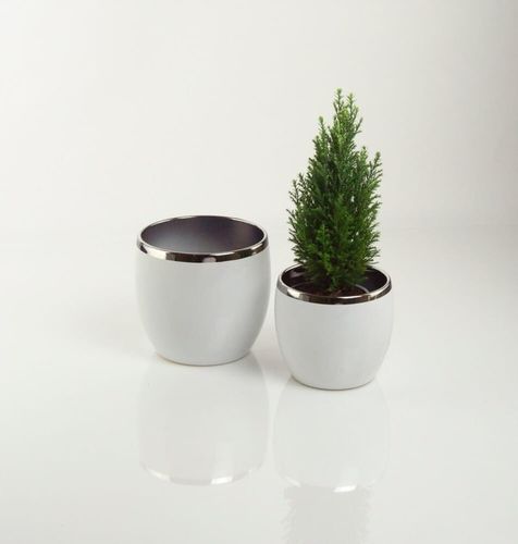 OSŁONKA KSZTAŁT KULI, KULA DONICZKA BIAŁO-SREBRNA 17 CM NA KWIATY na Arena.pl