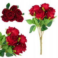BUKIET RÓŻ sztuczne kwiaty WELUROWE RÓŻE CZERWONE na cmenatarz grób
