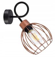 Lampa kinkiet na E27 ścienny stały loft drut kula