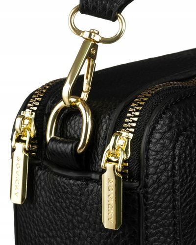 Torebka damska listonoszka na ramię czarna ROVICKY mała torba na pasku na Arena.pl