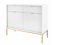 Biała Komoda 104 cm NELI PK 2d2s złote nóżki Czarna Szara