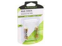 Bezpieczniki szklane AGU 10.3x38 mm, 30A, pozłacane, 2 szt.