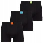 Bokserki Męskie Bawełniane Gładkie KLASYCZNE CZARNE MORAJ ZESTAW 3-SZT L