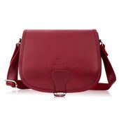 torebka damska skórzana listonoszka ze skóry licowej czerwona