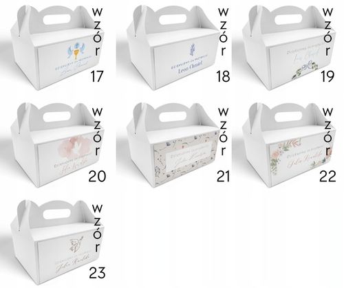 Pudełko na ciasto 10szt Personalizacja Podziękowanie 1 Komunia Święta WZORY na Arena.pl