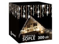 KURTYNA ŚWIETLNA LED LAMPKI ZEWNĘTRZNE MEGA DUŻY ZESTAW 300 LAMPEK NA DOM