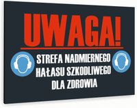 Tabliczka znak informacyjny 30x20 Antracyt STREFA HAŁASU Dibond NADRUK UV