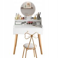 TOALETKA KOSMETYCZNA DO MAKIJAŻU Z LUSTREM BIAŁA SKANDYNAWSKI LOFT