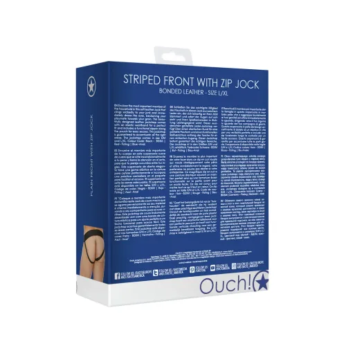 ouch! majtki skorzane z zamkiem błyskawicznym l/xl czarne na Arena.pl