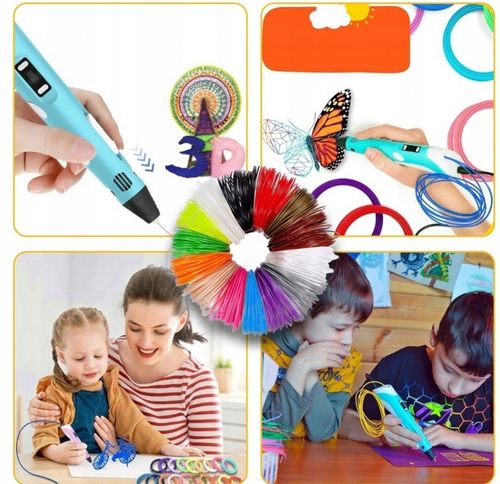 DŁUGOPIS 3D DLA DZIECI magiczny DRUKARKA 3D PEN RÓŻOWY + WKŁAD 9M na Arena.pl