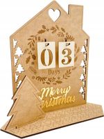 Kalendarz adwentowy do odliczania dni dekoracja stojąca domek drewniany