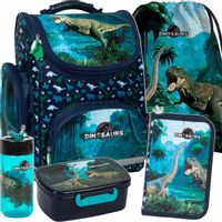 TORNISTER SZKOLNY DINOZAURY DO 1 KLASY PODSTAWÓWKI DLA CHŁOPAKÓW ZESTAW 5el