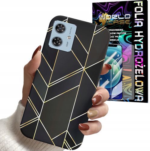 ETUI DO MOTOROLA MOTO G54 5G - MARMUREK GEOMETRYCZNE WZORY KOBIET + FOLIA na Arena.pl
