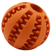 Zabawka dla psa piłka dentystyczna miętowa na przysmaki pomarańczowa 7cm