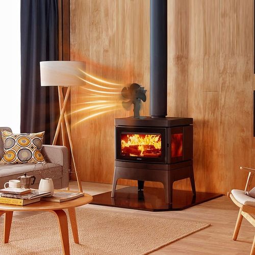 WENTYLATOR KOMINKOWY DO PIECA 5 ŁOPATEK CICHY WIATRAK 40DB ZASILANY na Arena.pl